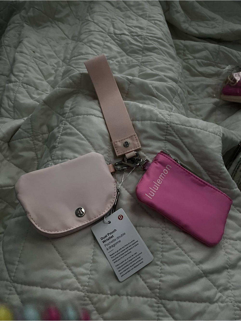 lululemon athletica Pink and Light Pink Key & Card Holder Set
